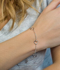 Zinzi Set aus 2 silbernen Armbändern Herz 17-20cm ZIA1188-SET