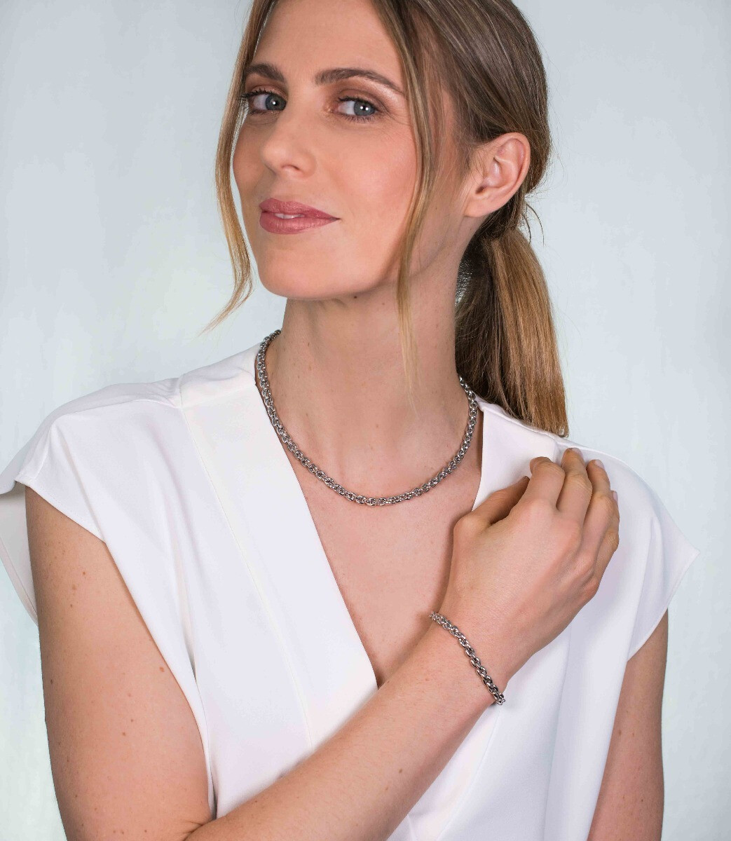 Zinzi silbernes Gliederarmband 19,5cm ZIA1205