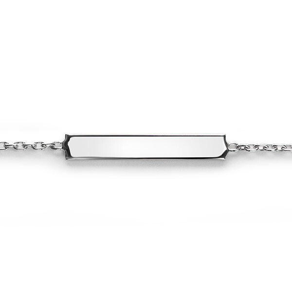 ZINZI zlv. armband met recht plaatje