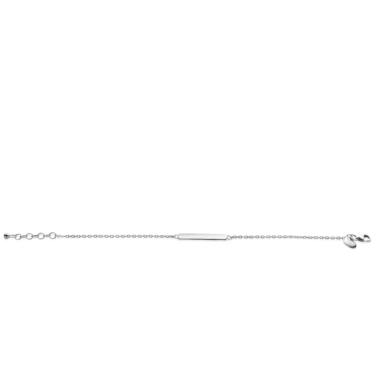ZINZI zlv. armband met recht plaatje