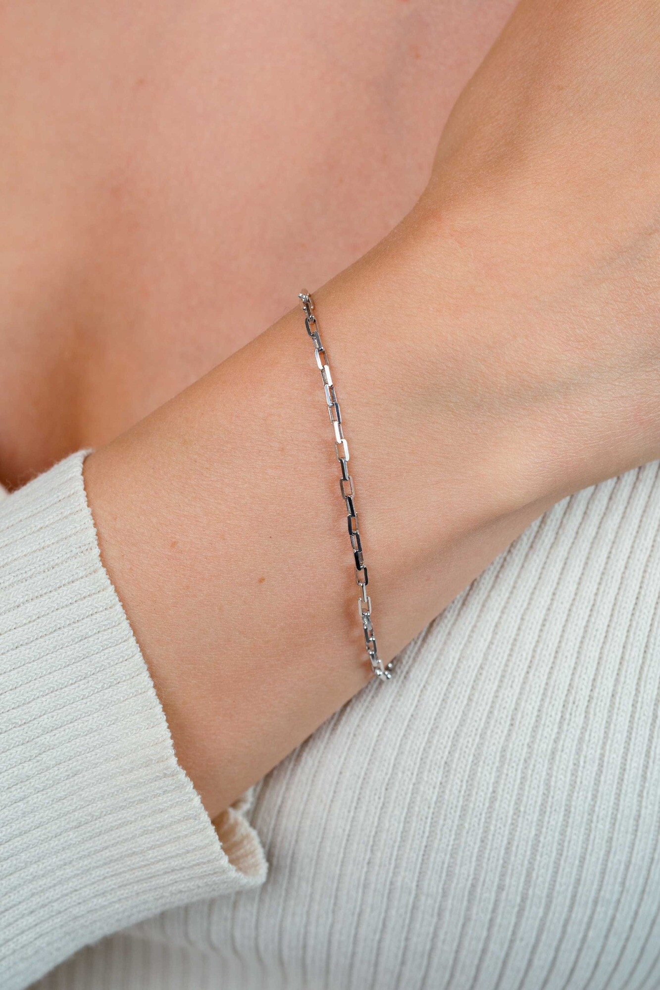 ZINZI zlv. armband massief geslepen anker