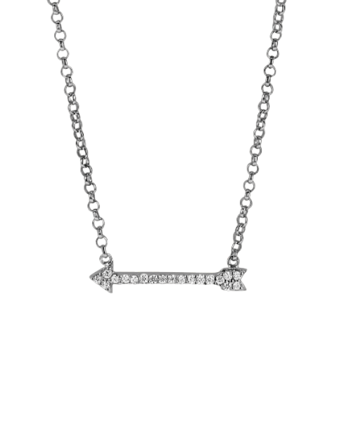 Zinzi silberne Kette Amorpfeil weiß 42-45cm ZIC1064