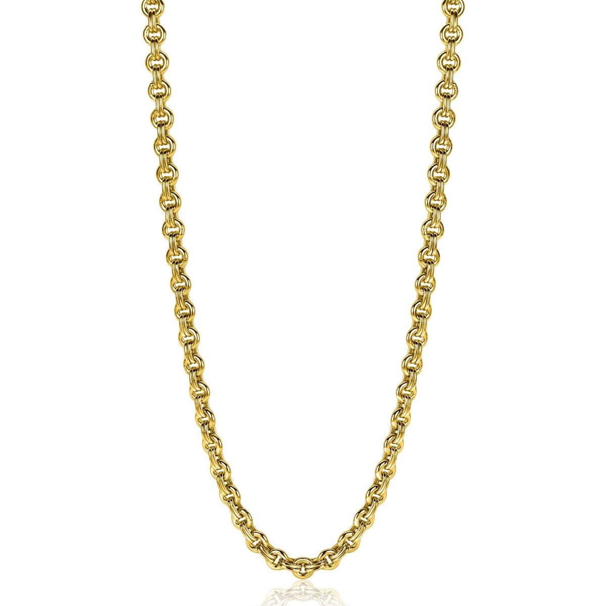 ZINZI Silberkette 45 cm in 14 Karat Gelbgold mit runden Gliedern 5 mm breit ZIC2239G