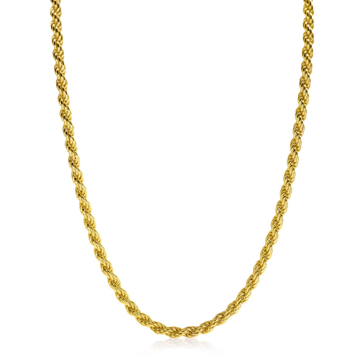 ZINZI zlv. collier geel verguld koord 4mm 60cm