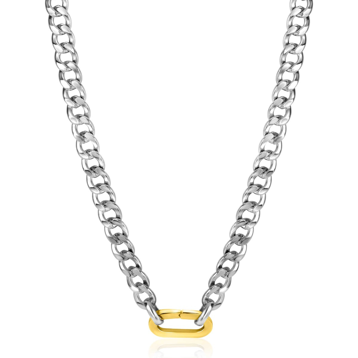 ZINZI zlv. collier gourmet met gg.sluiting 6mm 42cm