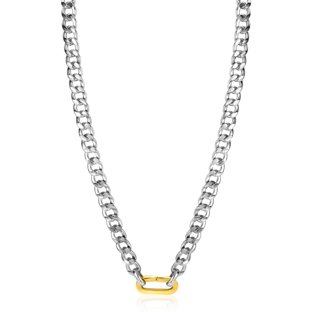 ZINZI zlv. collier gourmet met gg.sluiting 6mm 42cm