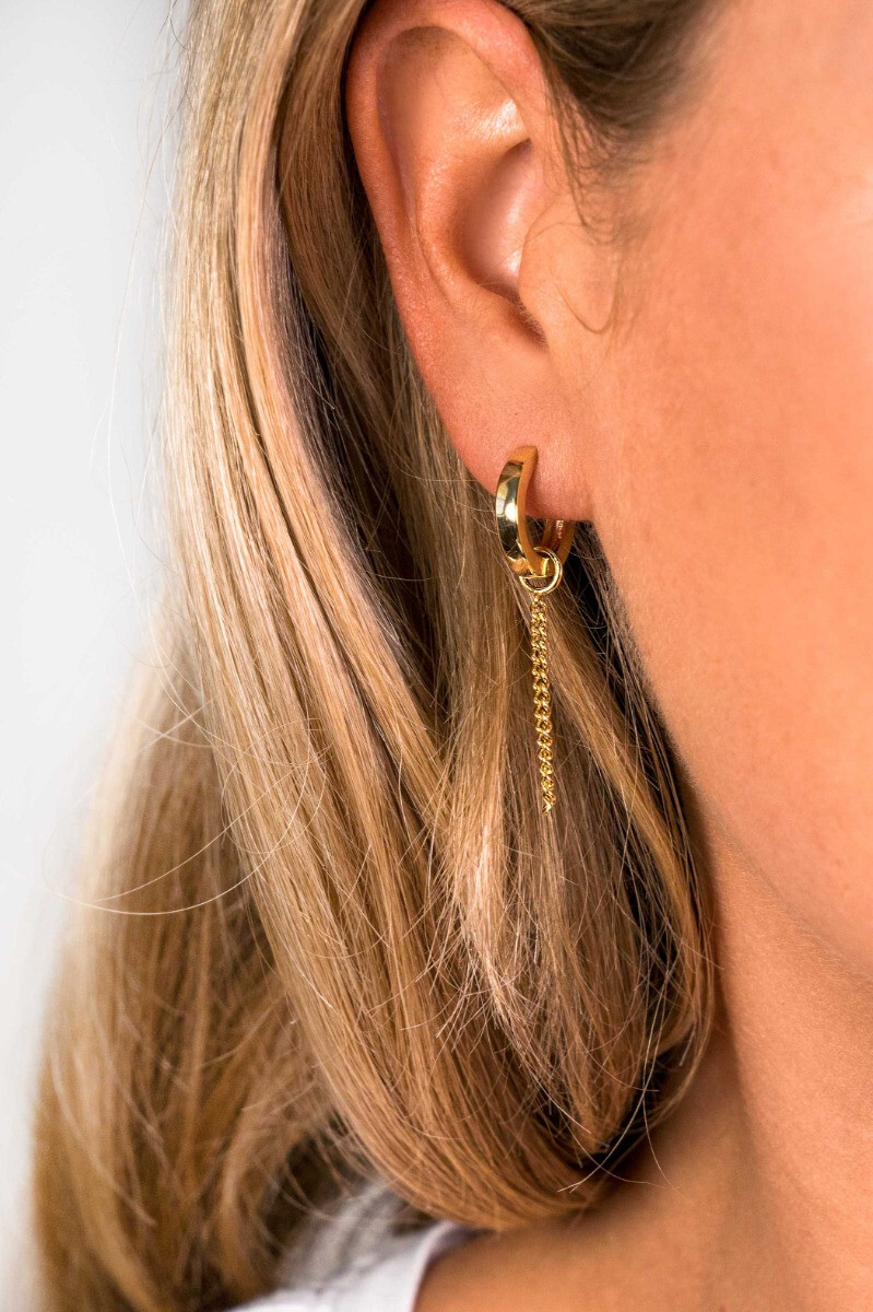 ZINZI silberne Ohrhänger gelb vergoldet Gourmet Kette 30mm ZICH1694G