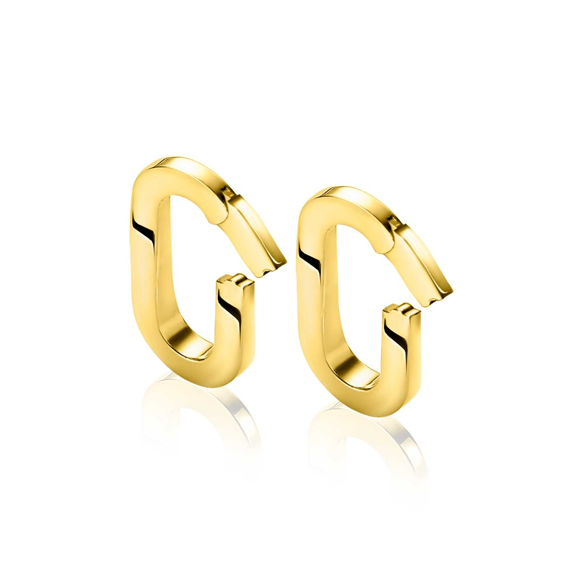 ZINZI silberne ovale Ohrhänger 14K gelb vergoldet verschließbarer Ring 16mm für deine Anhänger ZICH2060G