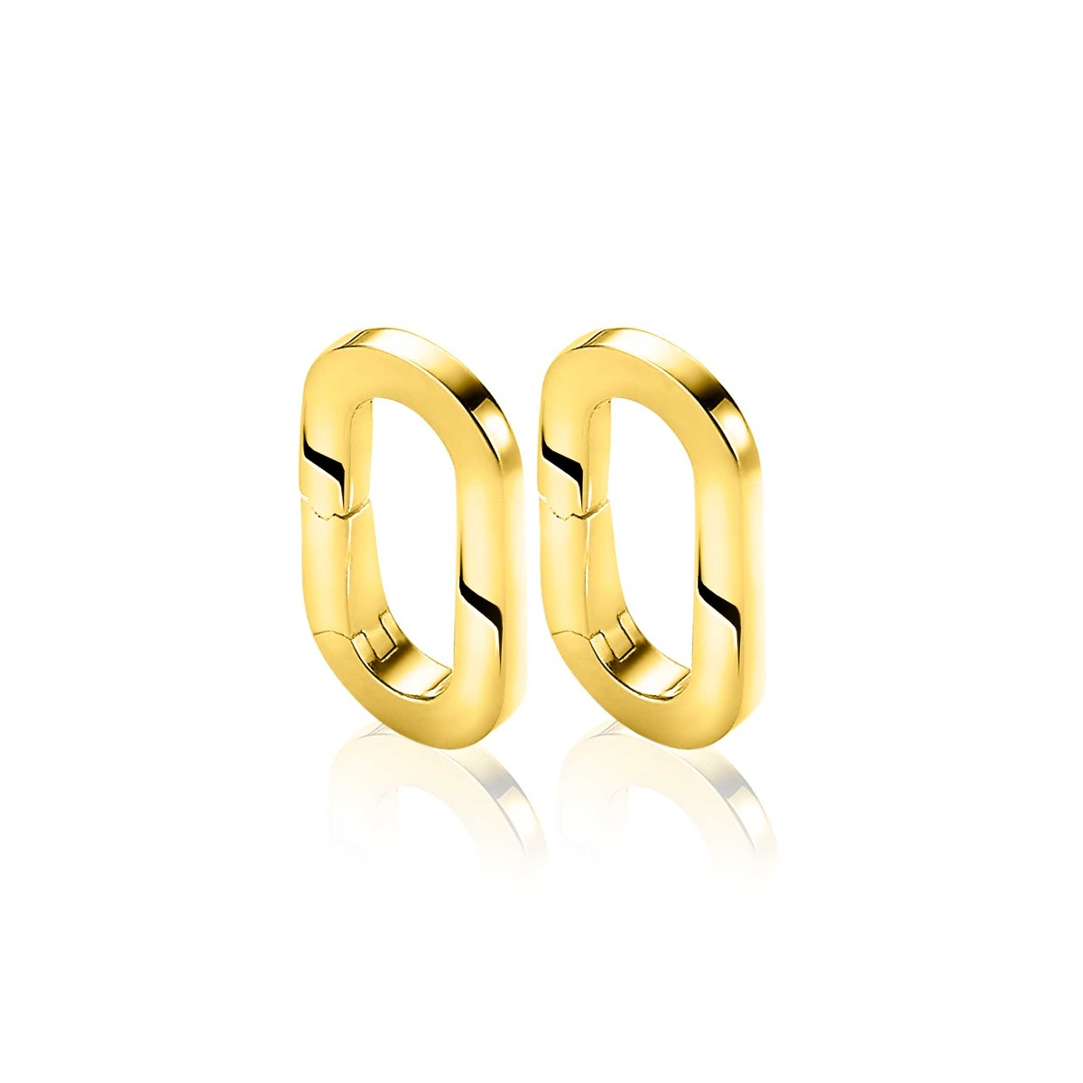 ZINZI silberne ovale Ohrhänger 14K gelb vergoldet verschließbarer Ring 16mm für deine Anhänger ZICH2060G