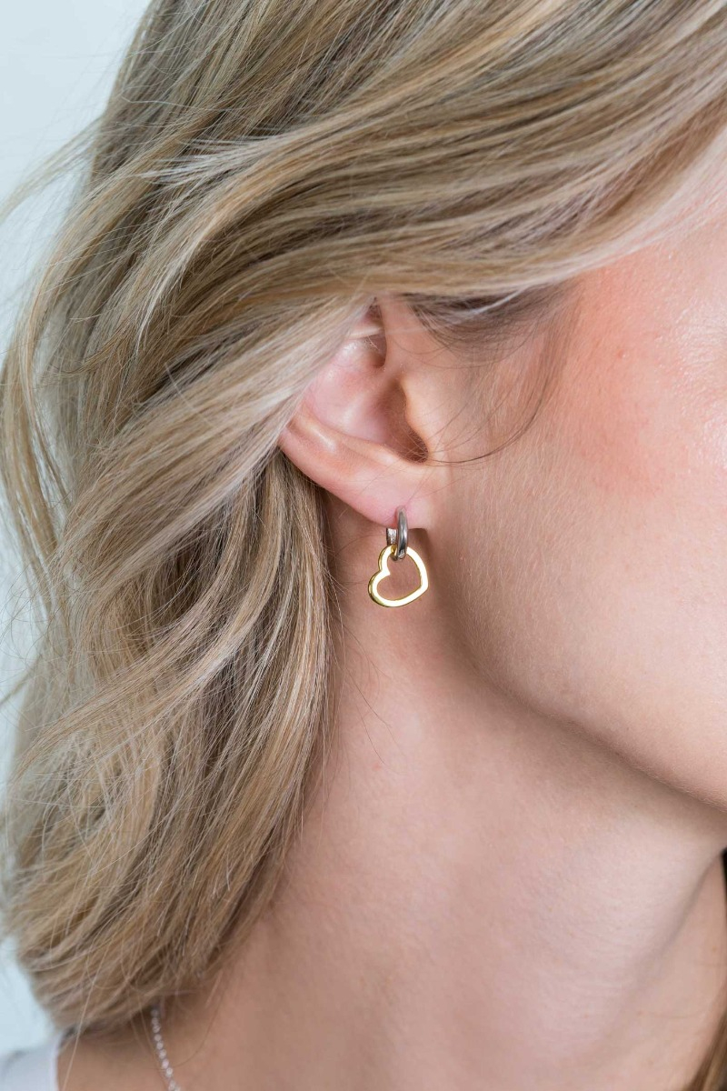 ZINZI silberne Ohrhänger 14K gelb vergoldet 12mm offen Herzen ZICH2197G