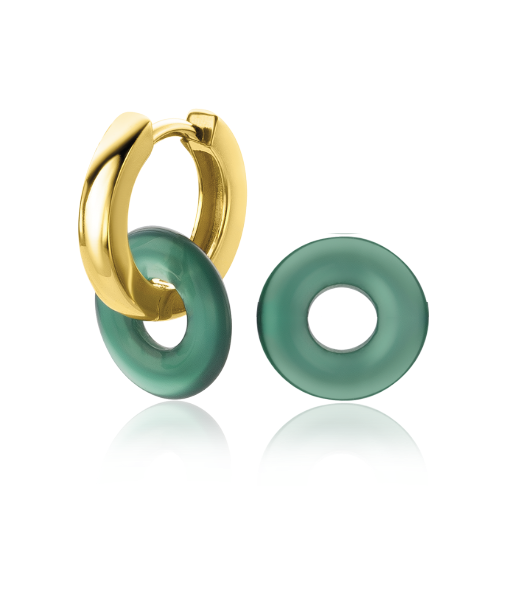 ZINZI Ohranhänger rund 12mm grüner Achat ZICH2274G. Exkl. Ohrringe