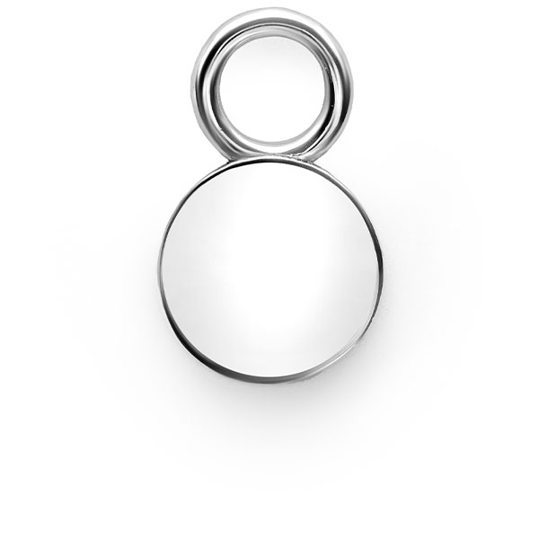 ZINZI zlv. oorbedels rond plaatje 8mm