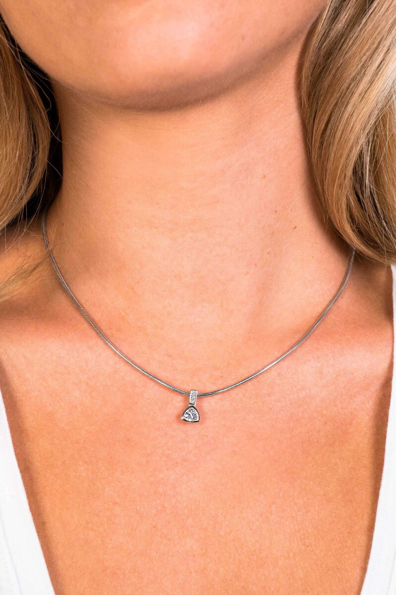 ZINZI silberner Anhänger Dreieck  weiß ZIH1663