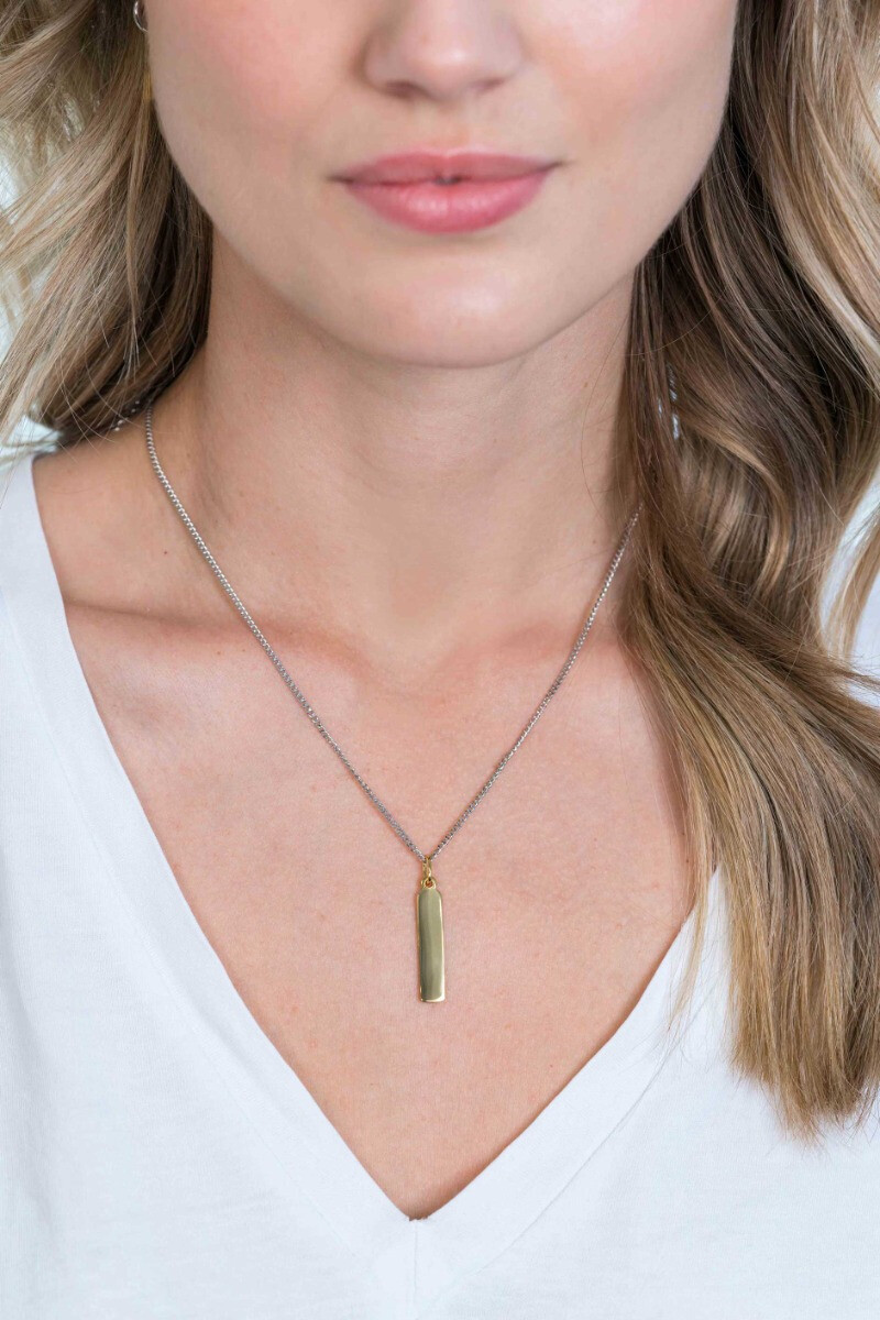 ZINZI silberner Anhänger 14K gelbvergoldet 32mm längliche Platte ZIH2213G