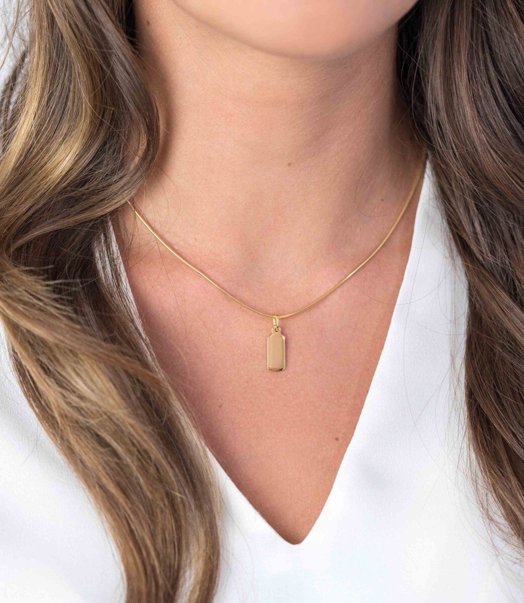 ZINZI zlv. hanger geel verguld rechthoek glad