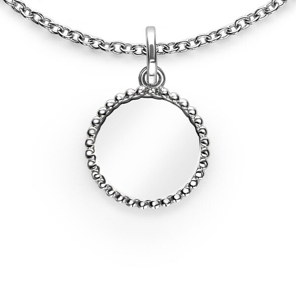 12mm ZINZI Silberner Münzanhänger mit Perlrand für Gravur ZIH2650 (ohne Kette)