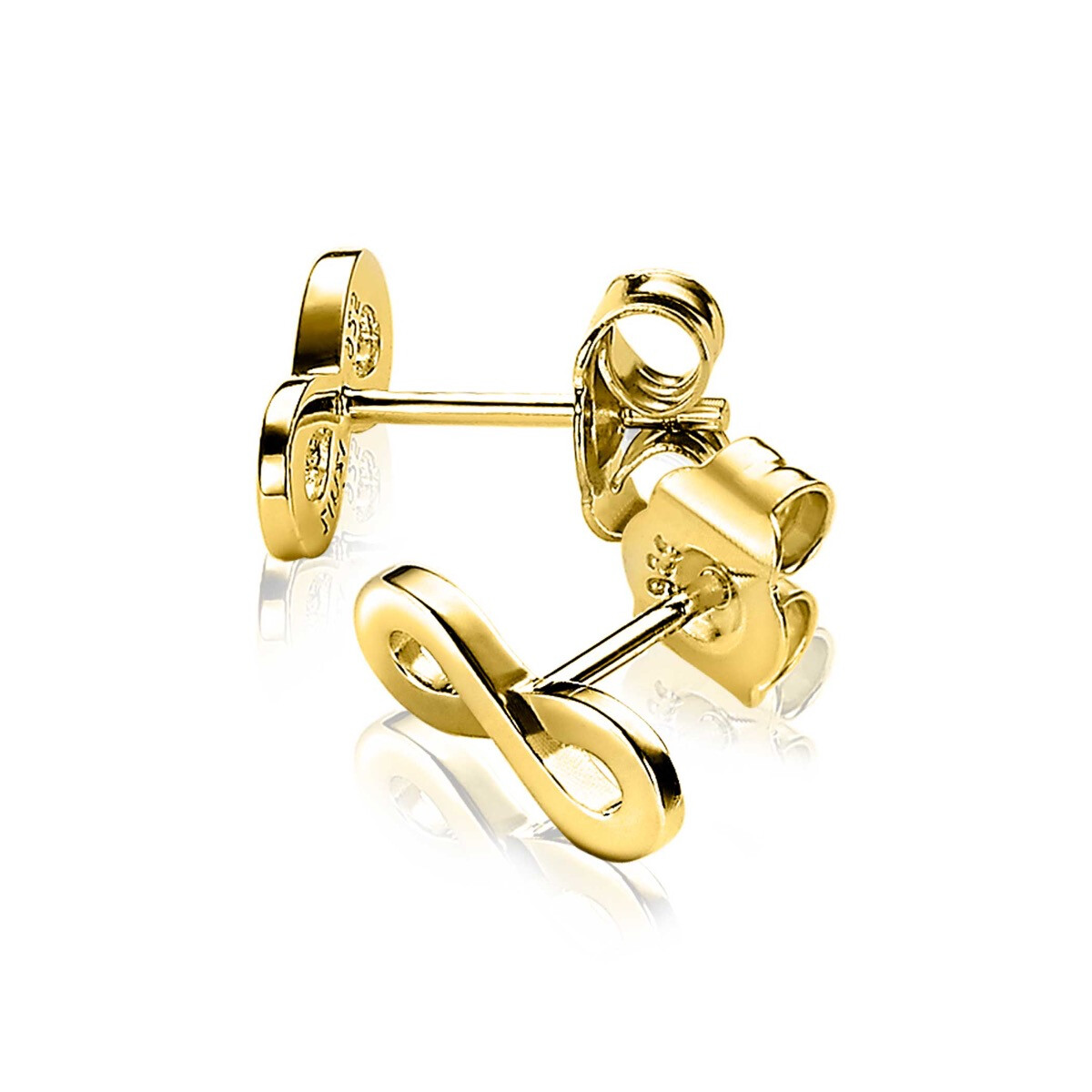 ZINZI silberne gelbvergoldete Ohrstecker infinity ZIO1065G