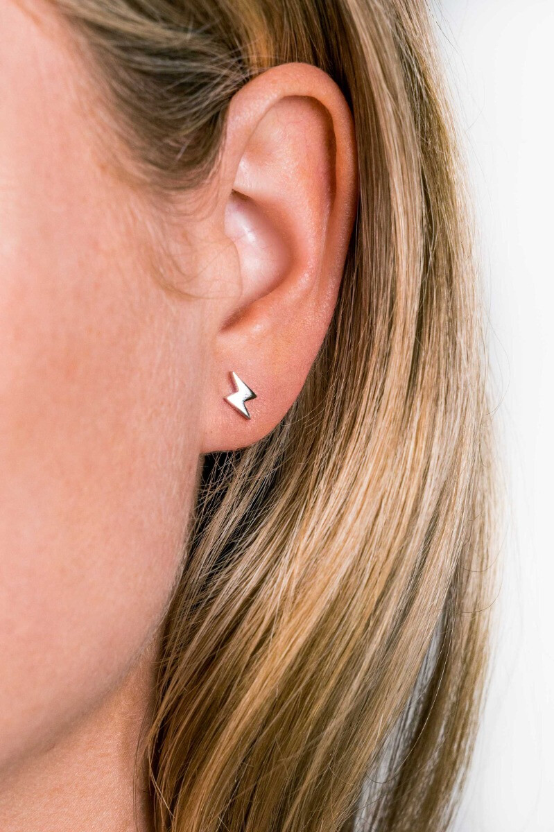 ZINZI silberne Ohrstecker Blitzt 8mm ZIO1681