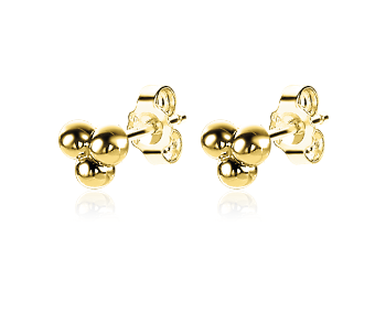 ZINZI silberne Ohstecker 14K gelb vergoldet 4mm 3 Kugel ZIO2169G