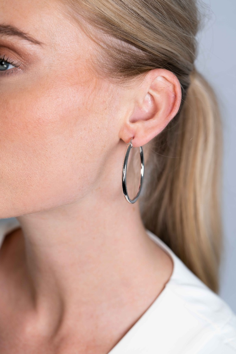 ZINZI silberne Ohrringe 46x3mm rund ZIO2180