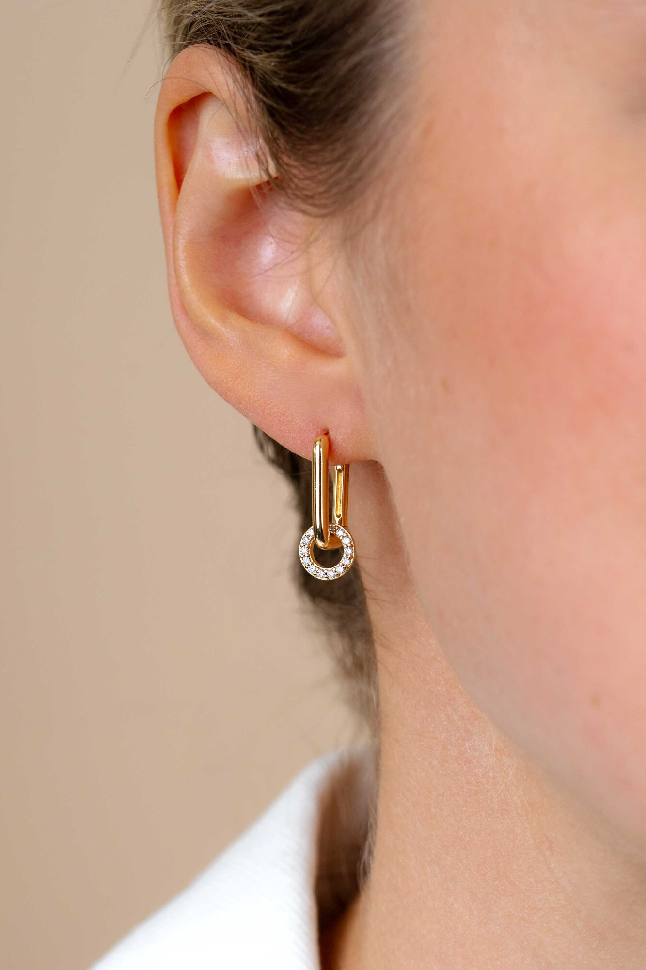 ZINZI silberne Luxus-Ohrringe 14K Gelbgold vergoldet 15x2mm ovale Form ZIO2221G