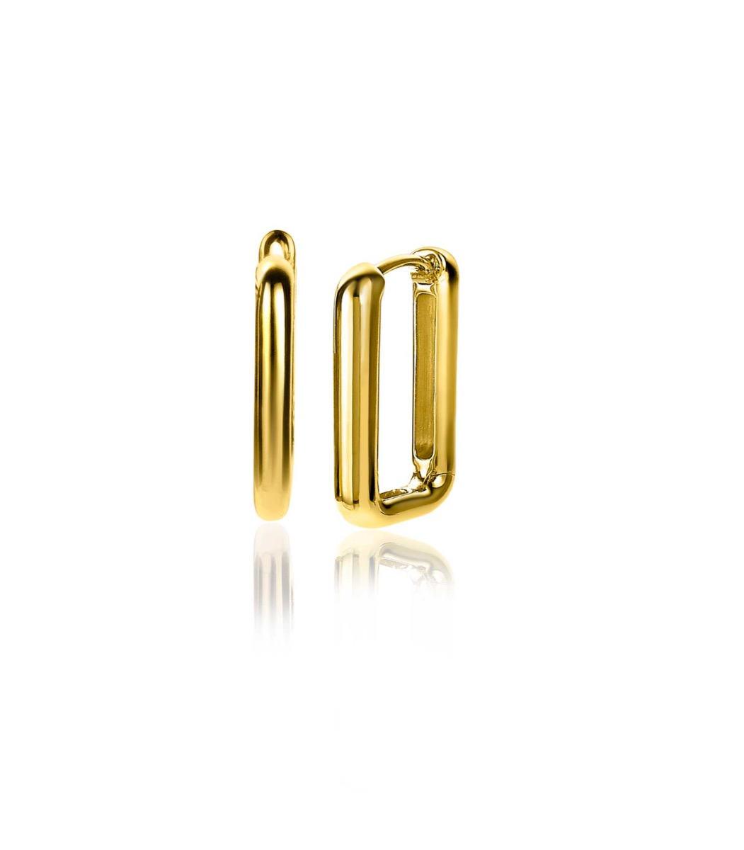 ZINZI silberne Luxus-Ohrringe 14K Gelbgold vergoldet 15x2mm ovale Form ZIO2221G