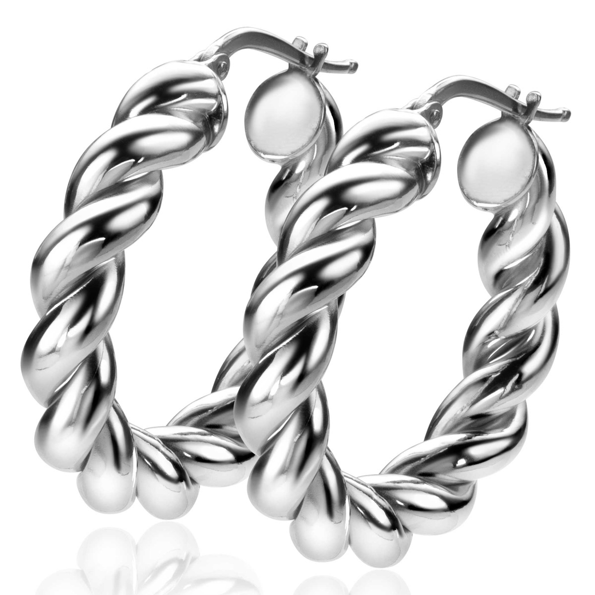 ZINZI zlv. oorringen gedraaid 32x6mm