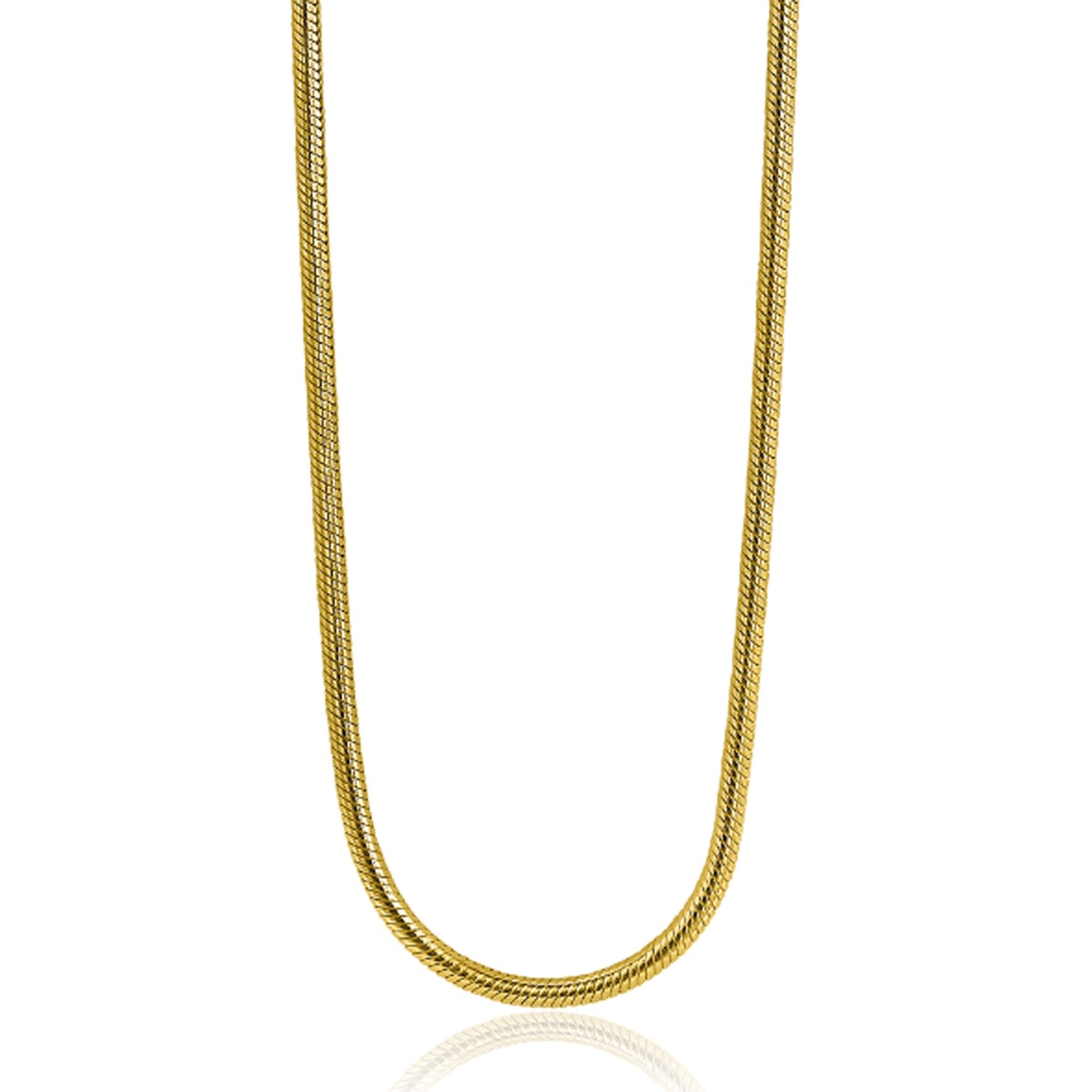 ZINZI zlv. slangencollier 1.5mm 45cm gg.verguld