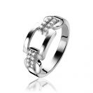 Mart Visser by ZINZI silberner Ring Kette glatt MVR4