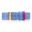 ZINZI Retro Lederarmband hellblau roségoldfarbende Stahlschließe 18mm RETBand9