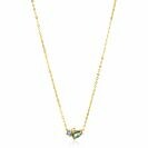 ZINZI GOLD collier met groen/blauw/champ zirc.