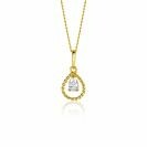 ZINZI GOLD hanger druppel gedraaid met peer zirc.