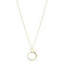 ZINZI GOLD collier met verbonden 2 rondjes hanger