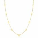 ZINZI Gold 14 Karat goldene Kette mit zarten Jasseron-Gliedern und neun runden glatten Plättchen, 5mm breit, 42-45cm ZGC503

