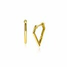 16mm ZINZI Gold 14kt goldene Creolen in Diamantform mit Klappverschluss 16x2mm ZGO526