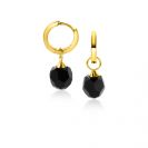 ZINZI GOLD oorbedels zwarte beads 8mm