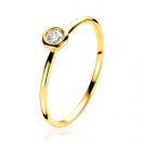ZINZI Gold ring  zriconia in gladde zetting mt. 58