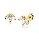ZINZI GOLD oorknopjes 3x markies zirc.waaiervorm