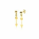 ZINZI GOLD oorstekers met hangend pijltje 22mm