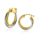 ZINZI GOLD oorringen bic.cross-over glad/bew.19x4