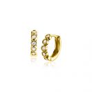 13mm ZINZI Gold 14-karätige Goldohrringe mit runden Fassungen besetzt mit weißen Zirkonia, luxuriösem Klappverschluss, 13mm x 2,7mm Rohr. ZGO507