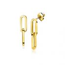 ZINZI GOLD oorstekers 2x paperclip schakel 25mm