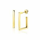 23mm ZINZI Gold 14-karätige Goldohrringe mit großem, klarem quadratischem Design. Größe 23 x 2,4 mm. ZGO482