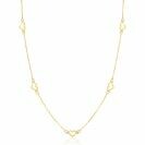 ZINZI Gold 14 Karat goldene Kette mit zarten Jasseron-Gliedern und fünf offenen Herzen, 5mm breit, 42-45cm ZGC504
