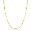 ZINZI Gold 14 Karat massives Goldkette mit Paperclip-Gliedern kombiniert mit Ankerkettengliedern 41-43cm ZGC495
