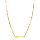 ZINZI GOLD collier paperclip 45cm met plaatje 30mm