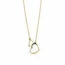 ZINZI Gold 14 Karat Gold Jasseron Halskette offene Herzen 42cm ZGC114