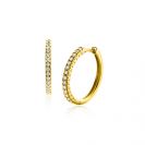 17mm ZINZI Gold 14-karätige Goldohrringe besetzt mit weißen Zirkonia, mit luxuriösem Klappverschluss, 17mm x 1,7mm quadratischem Rohr. ZGO506