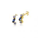 ZINZI GOLD oorstekers fantasie met blauw ass.zirc.