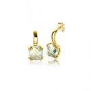 ZINZI GOLD oorstekers met vk groene amethist